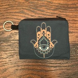 NEW Dark Green and Orange Palm Evil Eye Miniature Bag / Coin Purse